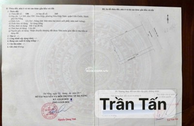 Bán đất đường 7,5m TRẦN TẤN - sát trường THPT Liên Chiểu